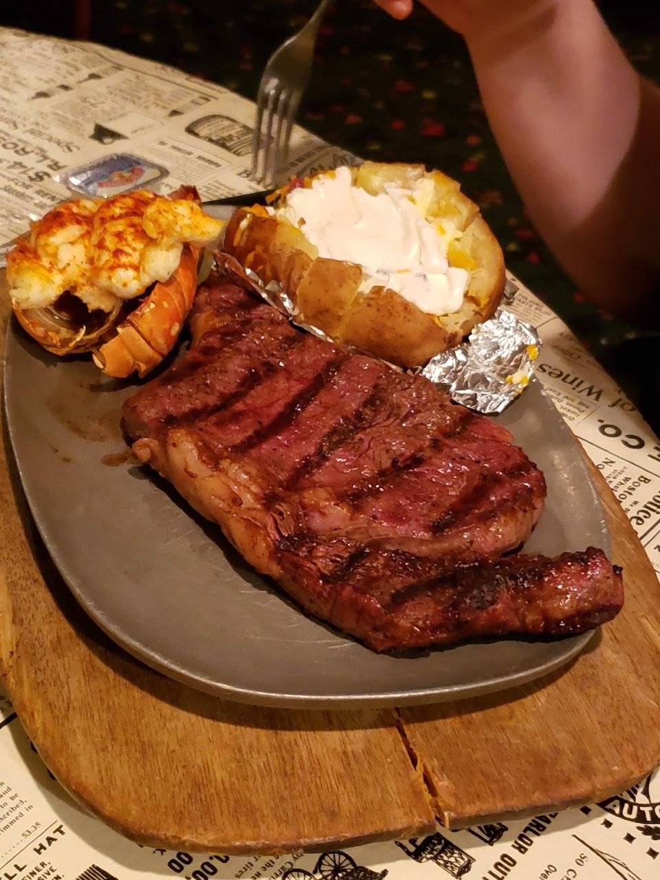 Dinner menu with comfort food options.